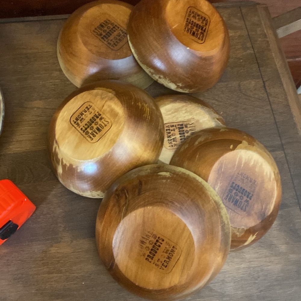 Stoware wood products Stowe VT set of 6 bowls Vintage